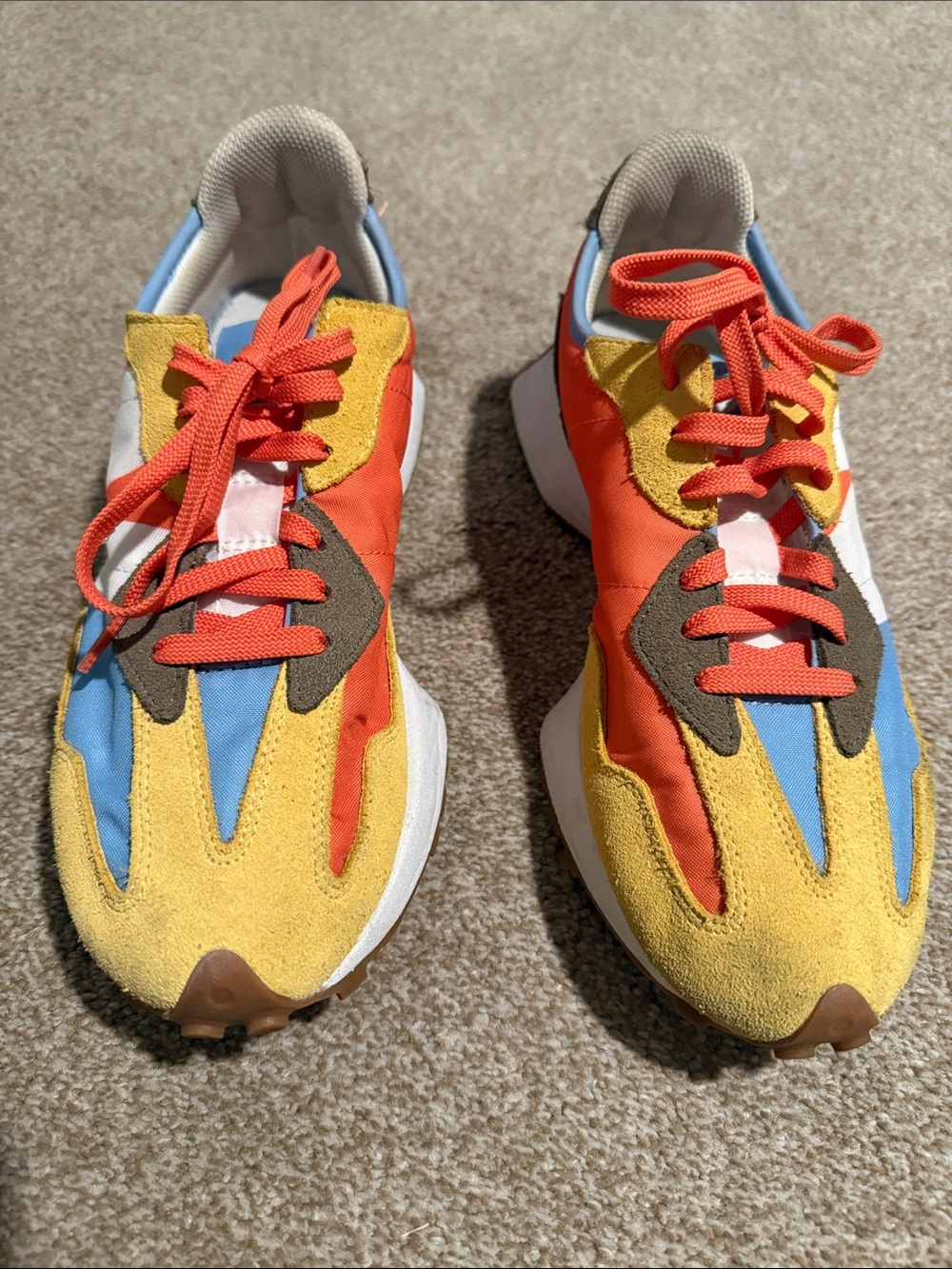 New Balance Yellow, Blue and Orange Athletic Sneakers